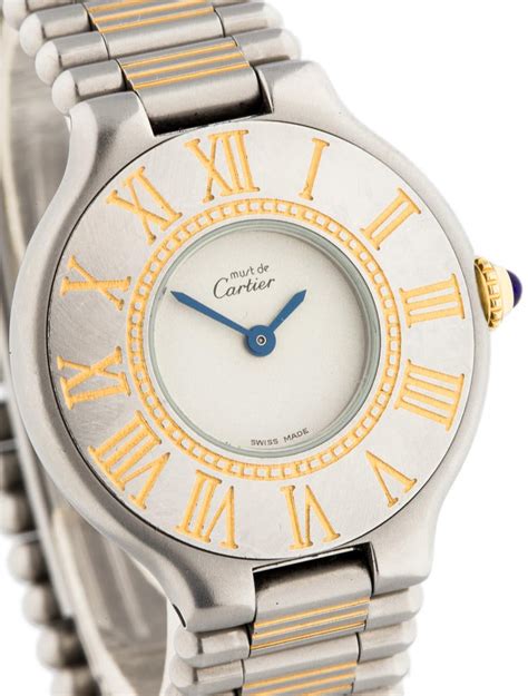 cartier womens gold watch|cartier must 21 women's watch.